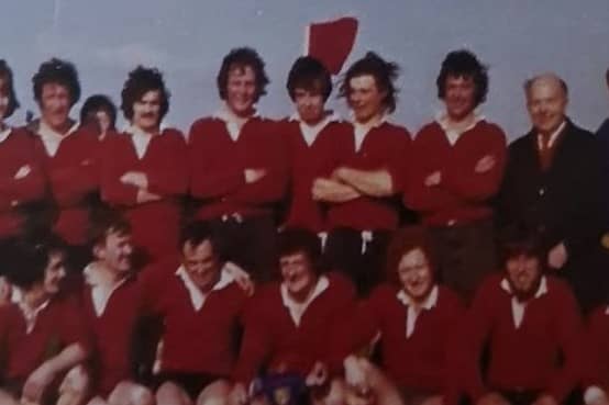 Roy Cobbe (third from right, front row) and the Tullamore team that won the Provincial Towns Cup in 1976