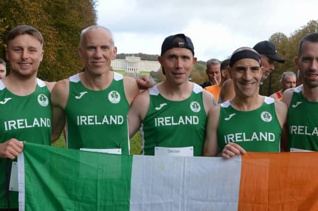 Mick O'Brien (2nd from left) with Rory Morrissey and Keith Coughlan from St. Michael's AC, Declan Ryan from Roscommon Harriers and Graham Doyle from Dublin City Harriers.