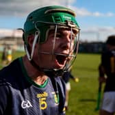 Adam Screeney of Kilcormac-Killoughey celebrates at full time following the Offaly County Senior Club Hurling Championship final match between Kilcormac - Killoughey and Ballinamere at Glenisk O'Connor Park.