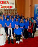 Pictured above are Roscrea Folk Group celebrating their Golden Jubilee in St Cronan’s Church with Bishop Fintan Monahan, Fr Tom Corbett and past members of the group