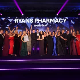 Staff of Ryans Pharmacy Edenderry with their Pharmacy of the Year award