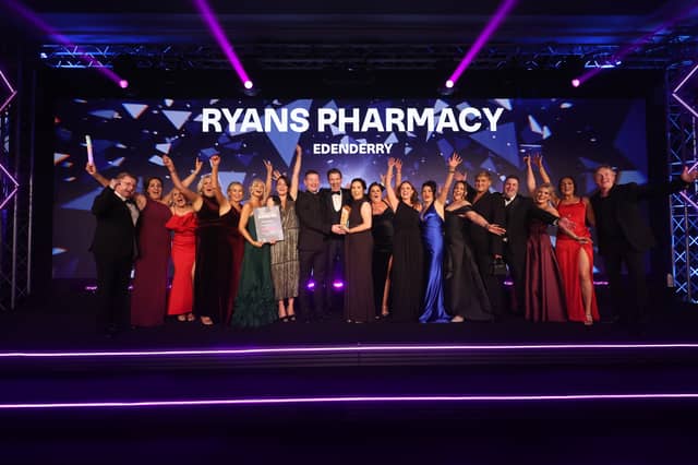 Staff of Ryans Pharmacy Edenderry with their Pharmacy of the Year award