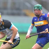 Sean Brady challenges for the ball