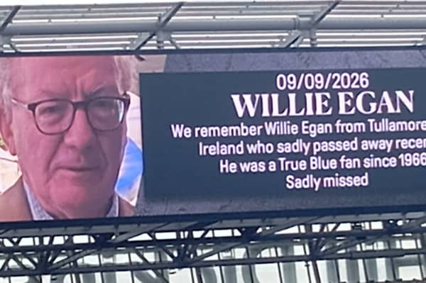 A tribute to the late Willie Egan at an Everton game