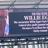 A tribute to the late Willie Egan at an Everton game