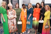 Maureen Garry, Kathleen Bracken, Julie Huntson, Amanda Nyoni, Vlada Borazska, Sandra Mullen Siobhan Cusack and Marie O'Hagan pictured before taking to the catwalk at the Offaly Older Persons' Network Fashion Show in the Tullamore Court Hotel. Ger Rogers Photography