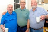 ​Catching up in the Courthouse at the recent Rambling House event are Seamus Moloughney, Peter Redmond and Mick Thompson