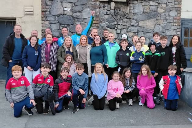 Kinnitty AC athletes and supporters at the Dublin Marathon.