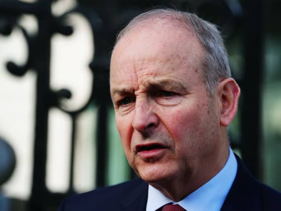 Taoiseach Micheal Martin speaks before an Irish Cabinet meeting
