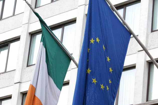 Irish and European flags