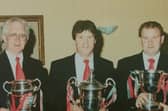 The late Mick Hogan, left, with Brian Coolahan and Martin Walsh at a Birr GAA dinner dance