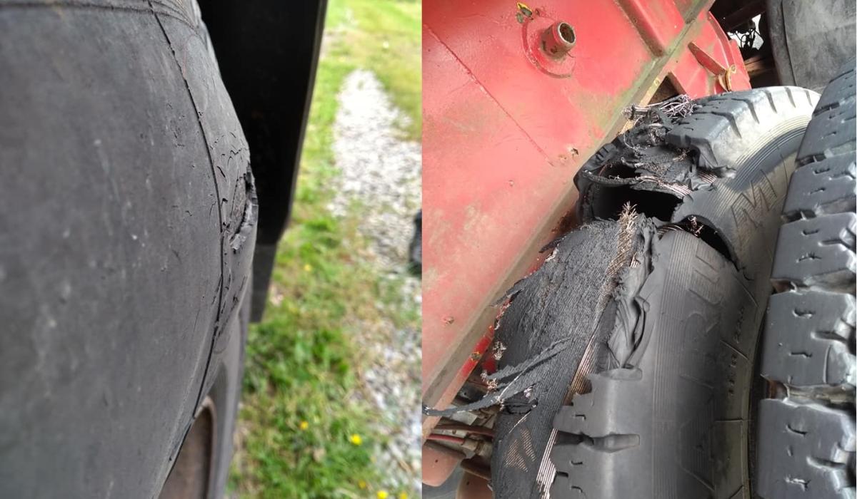 Offaly motorist facing fine for towing trailer with badly damaged tyres Offaly Live