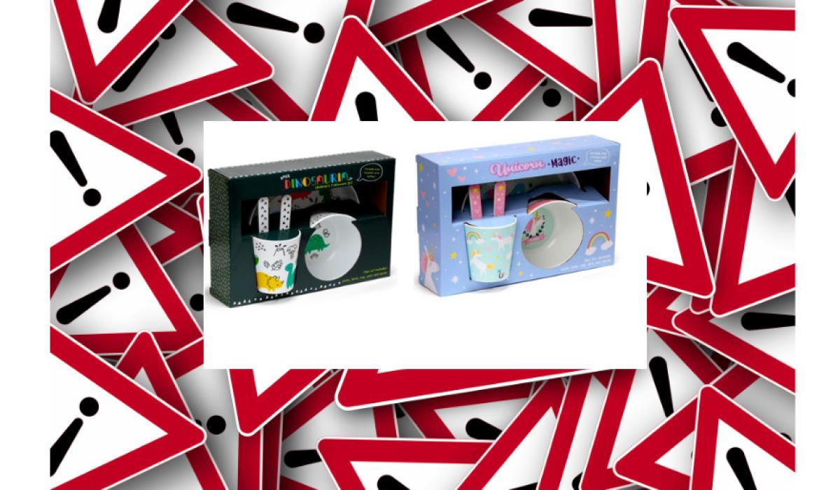 ALERT: Warning issued as children's tableware sets recalled from stores across Ireland