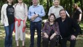 Mary (O'Carroll) Swan pictured seated with Tony McCormack TD and Councillor Frank Moran behind