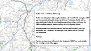 The route from Kilkenny, Waterford and the South East to the National Ploughing Championships in Tullamore