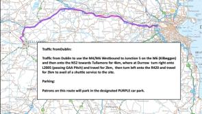 The route from Dublin and the East to the National Ploughing Championships in Tullamore