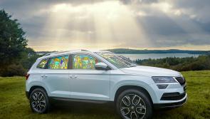 Only in Ireland! Stained-glass windows in a Skoda for visit of Pope Francis