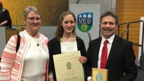 Tullamore student receives special award from UCD