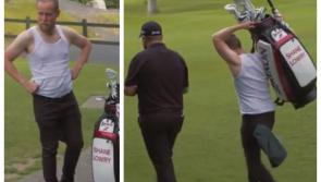WATCH: What happened when Hardy Buck Owen Colgan caddied for Shane Lowry