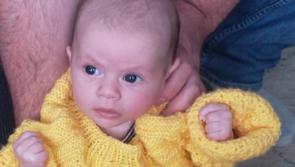 Baby Niamh's first steps on  Offaly soil . . . in Canada!
