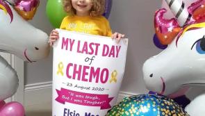 Elsie Mae the warrior princess celebrates her final chemo treatment