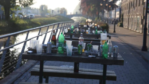 DISGRACEFUL: Huge mess left behind after revellers over the weekend in Tullamore 