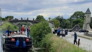 Canal heyday revisited as restored barge moors at Offaly village