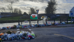 Welsh rugby fans pay respects  at shrine to Offaly murder victim