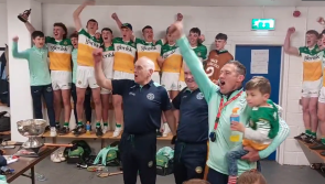 WATCH: Offaly team belt out the Offaly Rover after winning Leinster title 