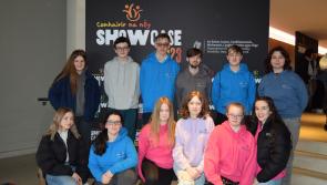 Members of Offaly Comhairle na nÓg gather at Croke Park to celebrate the national showcase 