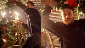 WATCH: Offaly pub says 'up yours' to anyone saying it's too early as they put up Christmas decorations