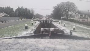 Snow falling steadily over Tullamore all day as road conditions worsen