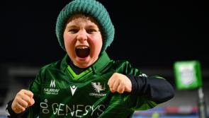 PICTURE: Offaly boy shows his passion as he gets behind Connacht against Cardiff in URC