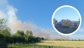 WATCH: Video of huge fire in Offaly as firefighters from two counties rush to scene