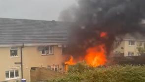 WATCH: Terrifying fire rips through two houses in estate in the Midlands