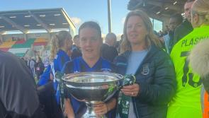 Offaly women celebrate as Athlone Town complete league and cup double
