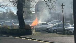 WATCH: Car bursts into flames in busy town square in the Midlands