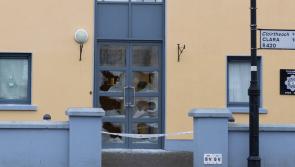 Glass in front door of Offaly garda station smashed with a sledgehammer