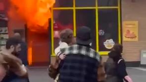 WATCH: Dramatic footage as Midlands pizza place bursts into flames