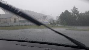 Watch: Torrential rain, lightning and hailstones as big thunderstorm hits Offaly