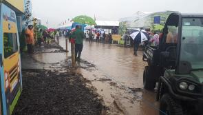 Watch: Paths at the National Ploughing Championships now being closed due to flooding