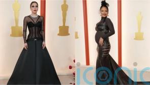 Lady Gaga and pregnant Rihanna among stars in elegant black at the 2023 Oscars