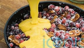 Cranberry tart with hot toffee sauce recipe