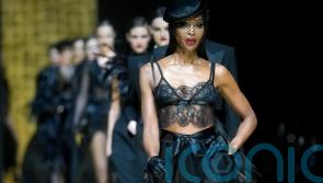 Naomi Campbell models underwear as outerwear trend for Dolce & Gabbana at Milan Fashion Week