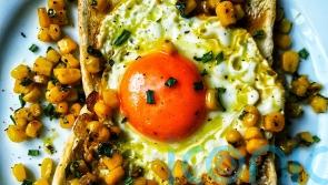 Curried corn and fried eggs on toast recipe