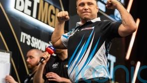 Gerwyn Price fires nine-dart finish on his way to the final in Manchester