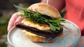 Tom Kerridge’s halloumi and aubergine burgers