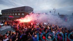 Crystal Palace fans protest against Europa League ejection