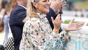 Gabby Logan cheers on daughter as budding jockey competes at Goodwood