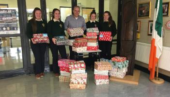 Offaly students contribute to worthy Christmas shoebox appeal